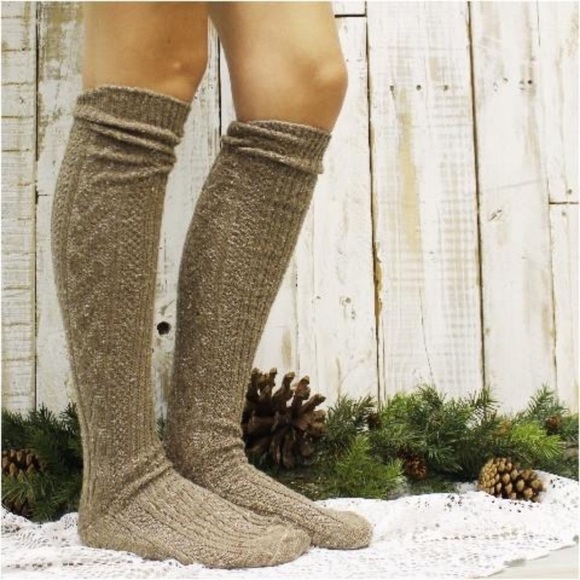 Brown Tweed Knee High Socks - Picture 3 of 5